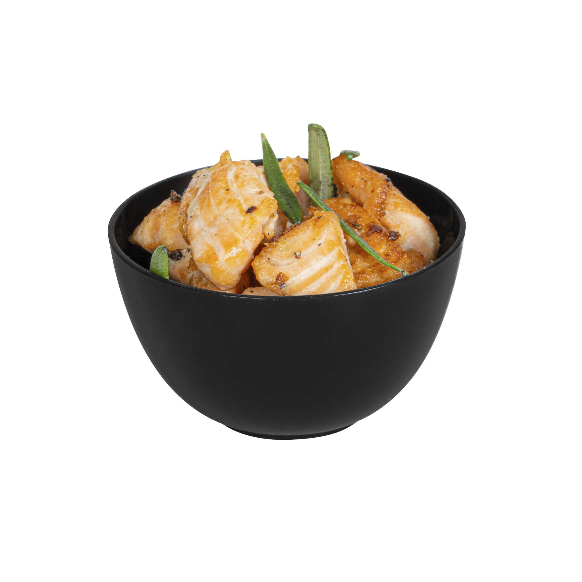 Mini Serve 4 oz Round Black Plastic Bodega Cup - 3" x 3" x 1 3/4" - 100 count box