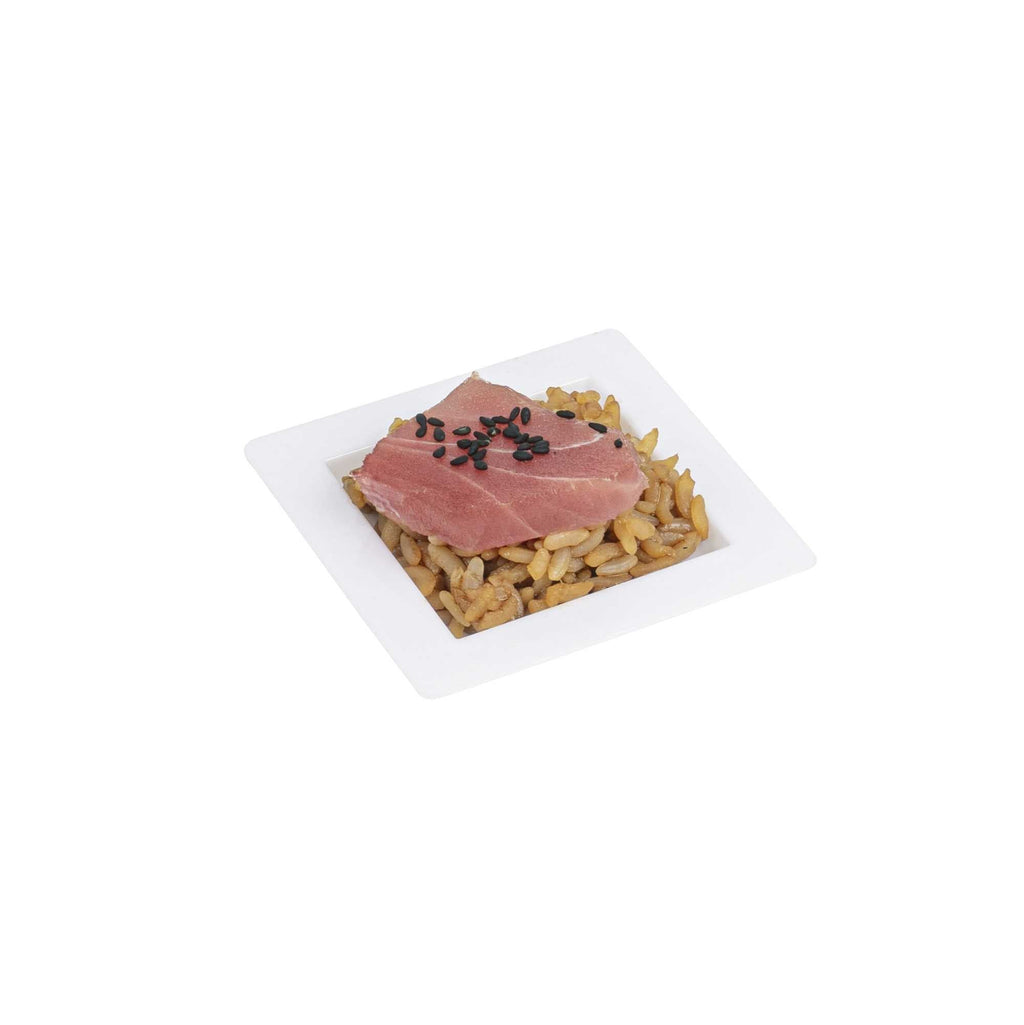 Mini Serve Square White Plastic Mini Edge Plate - 2 3/4" x 2 3/4" - 100 count box