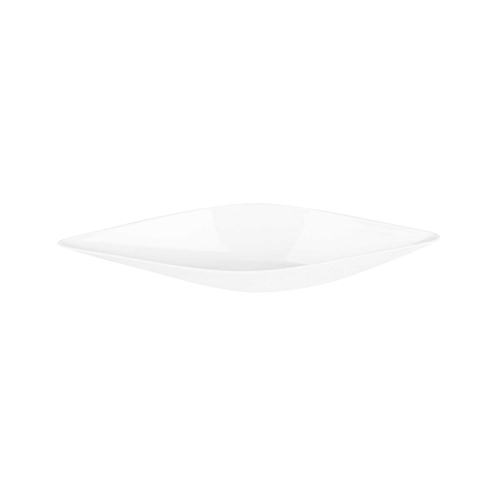 Mini Serve Diamond White Plastic Canoe Dish - 5" x 1 1/2" x 3/4" - 100 count box