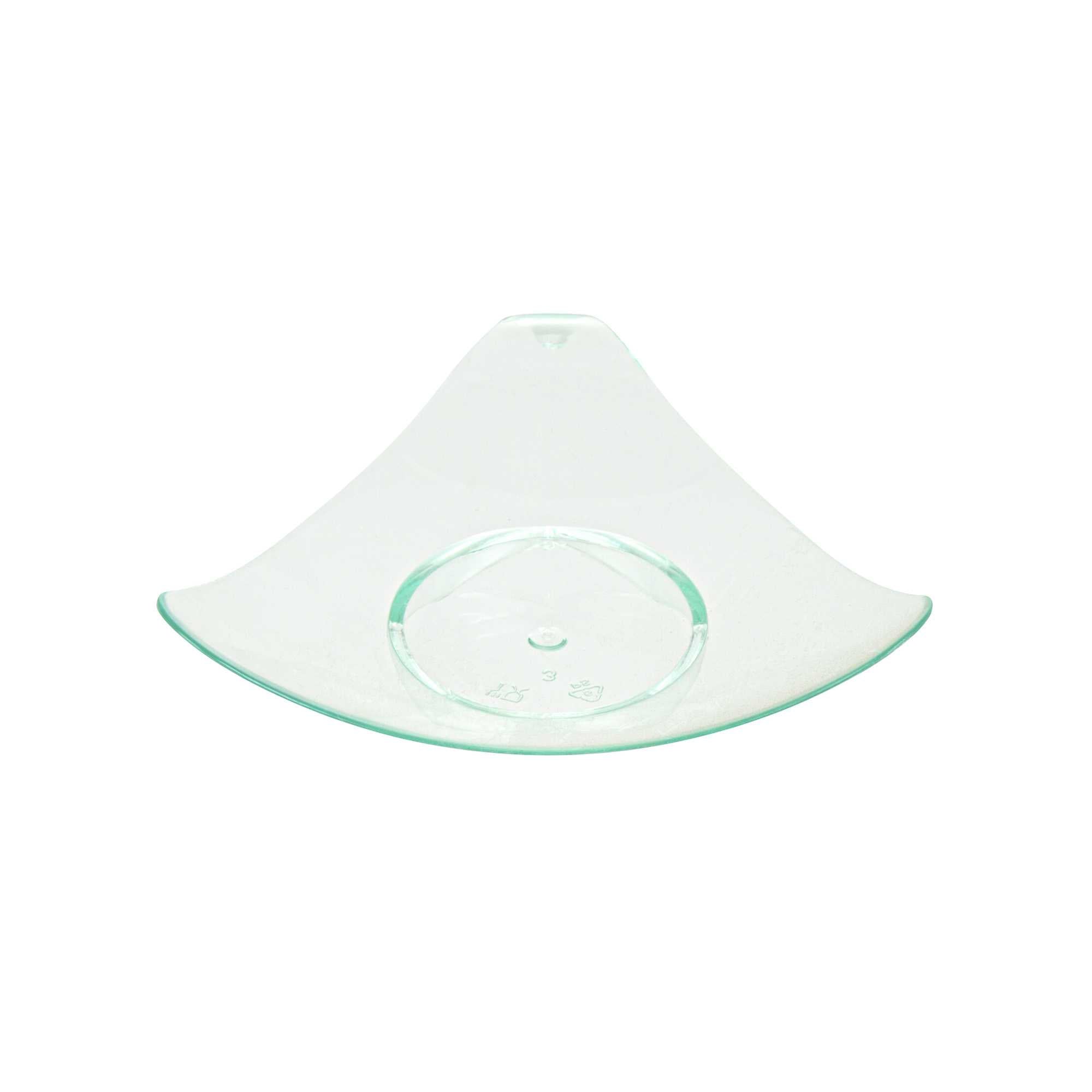 Mini Serve Triangle Seagreen Plastic Shooting Star Appetizer Plate - 3" x 3" - 100 count box