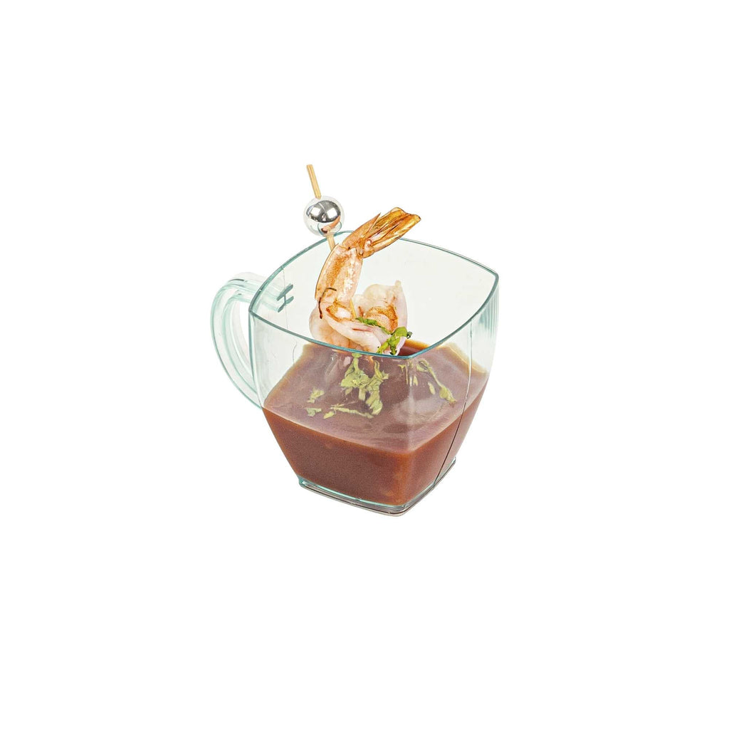 Restpresso 5 oz Square Seagreen Plastic Cafe Cup - 2 1/2" x 2 1/2" x 2 1/2" - 100 count box