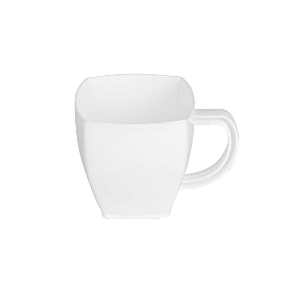 Restpresso 5 oz Square White Plastic Cafe Cup - 2 1/2" x 2 1/2" x 2 1/2" - 100 count box