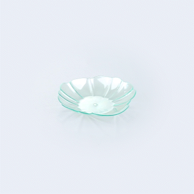 Mini Serve Seagreen Plastic Shell Plate - 3 1/4" x 3 1/4" x 1/2" - 100 count box