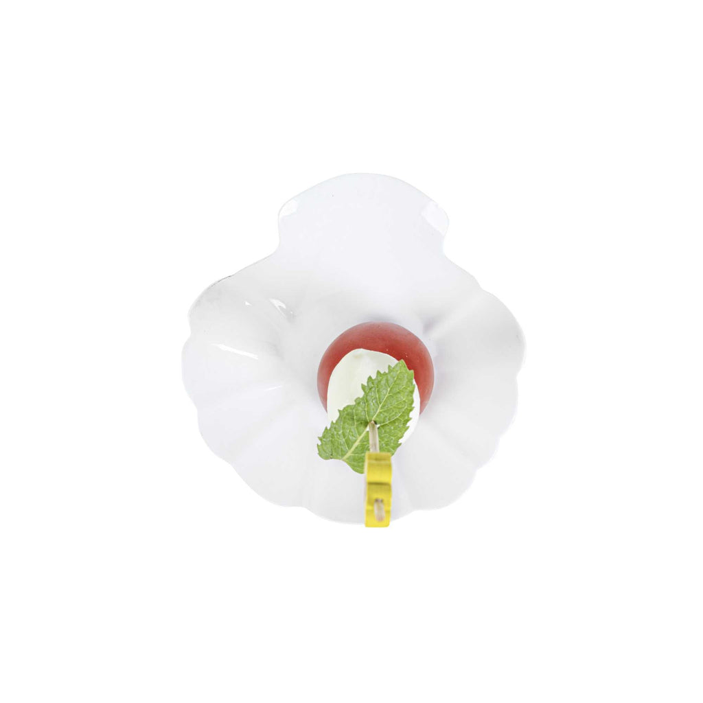 Mini Serve White Plastic Shell Plate - 3 1/4" x 3 1/4" x 1/2" - 100 count box