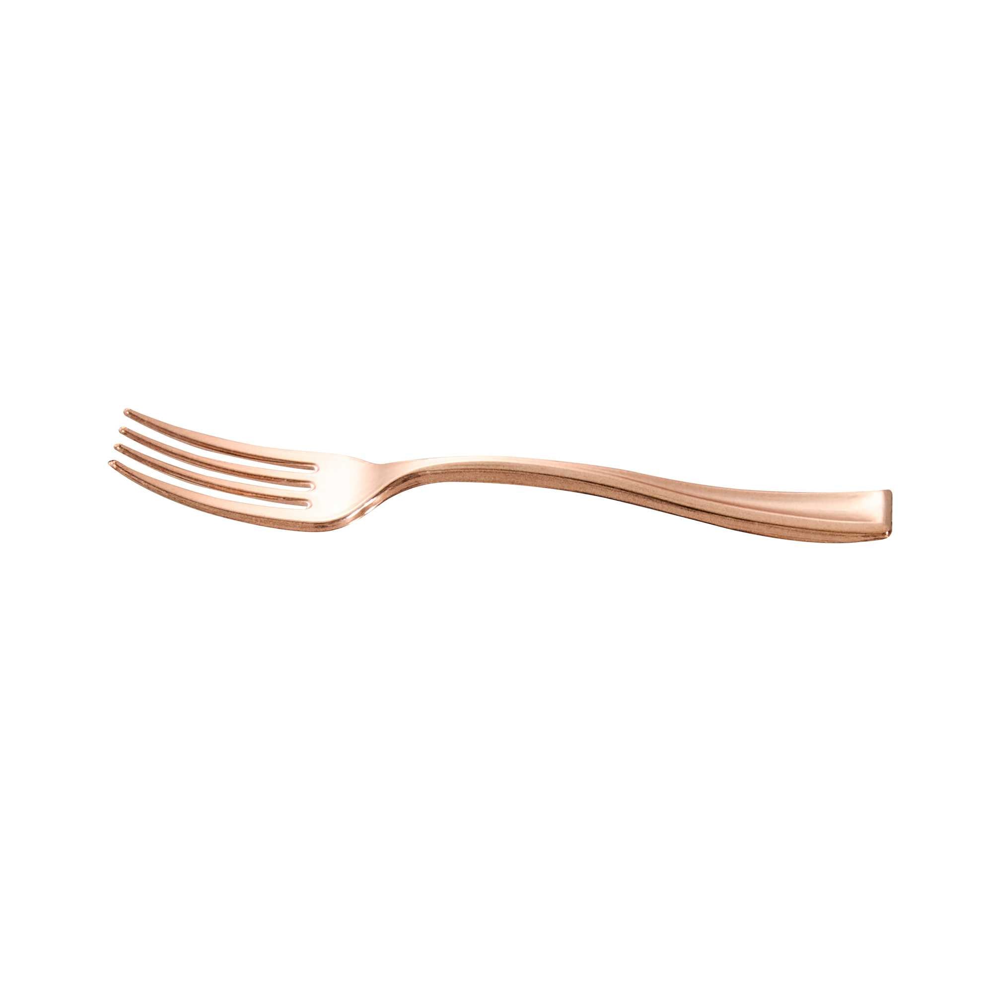 Mini Serve Rose Gold Plastic Mini Fork - 4" - 500 count box