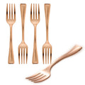 Mini Serve Rose Gold Plastic Mini Fork - 4" - 100 count box