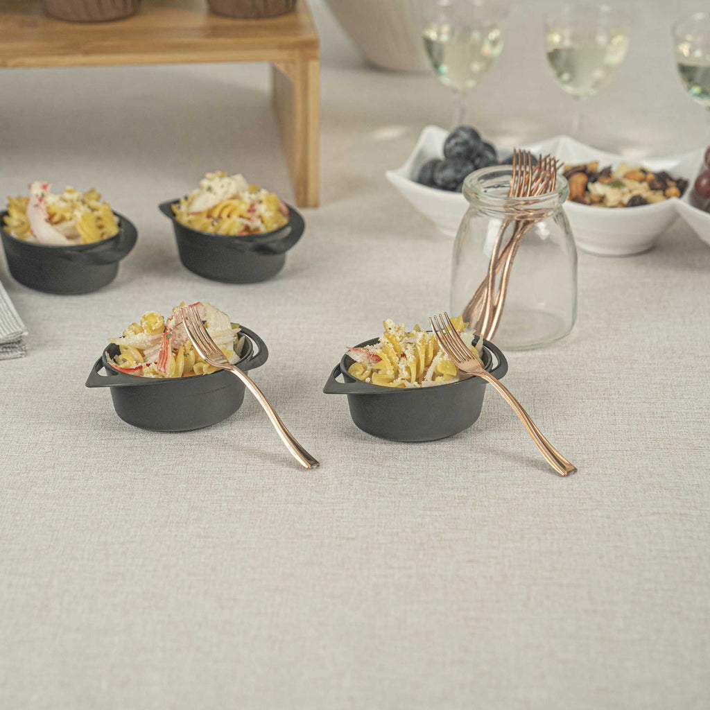 Mini Serve Rose Gold Plastic Mini Fork - 4" - 100 count box