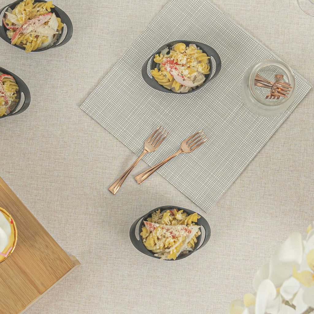 Mini Serve Rose Gold Plastic Mini Fork - 4" - 500 count box