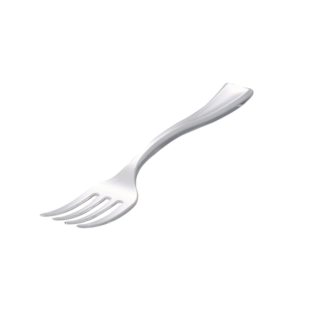Mini Serve Silver Plastic Mini Fork - 4" - 500 count box