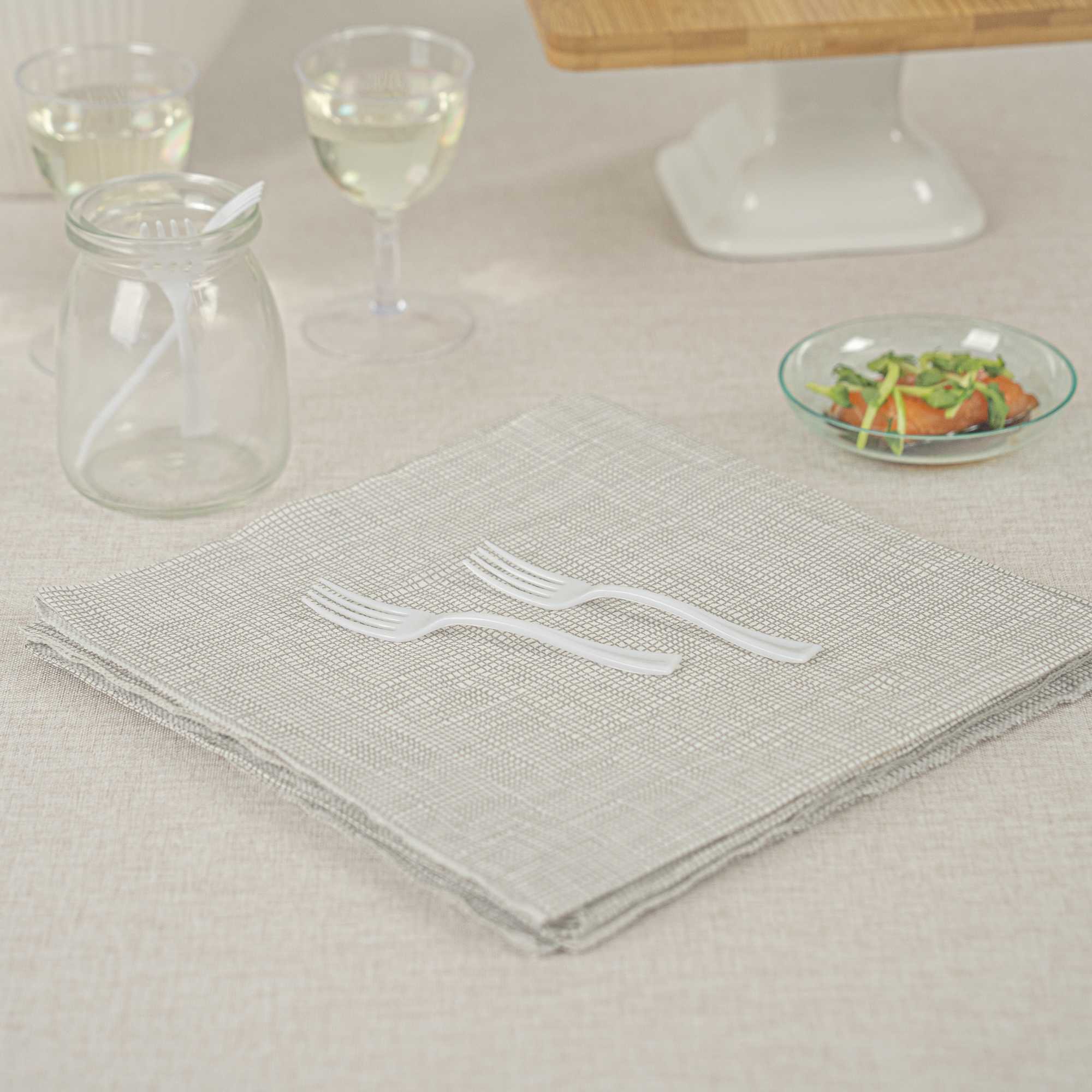 Mini Serve White Plastic Mini Fork - 4" - 500 count box