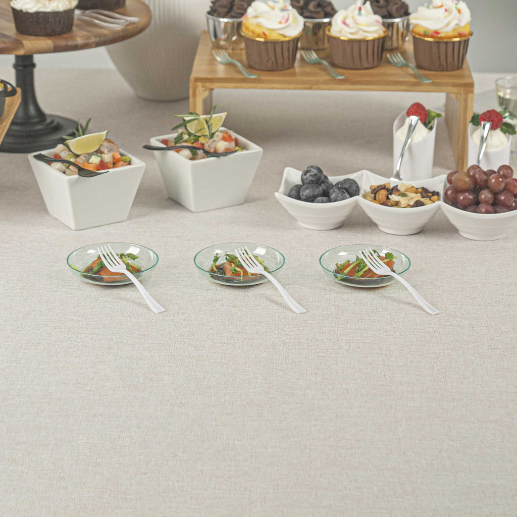 Mini Serve White Plastic Mini Fork - 4" - 500 count box