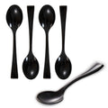 Mini Serve Black Plastic Mini Spoon - 4" - 100 count box