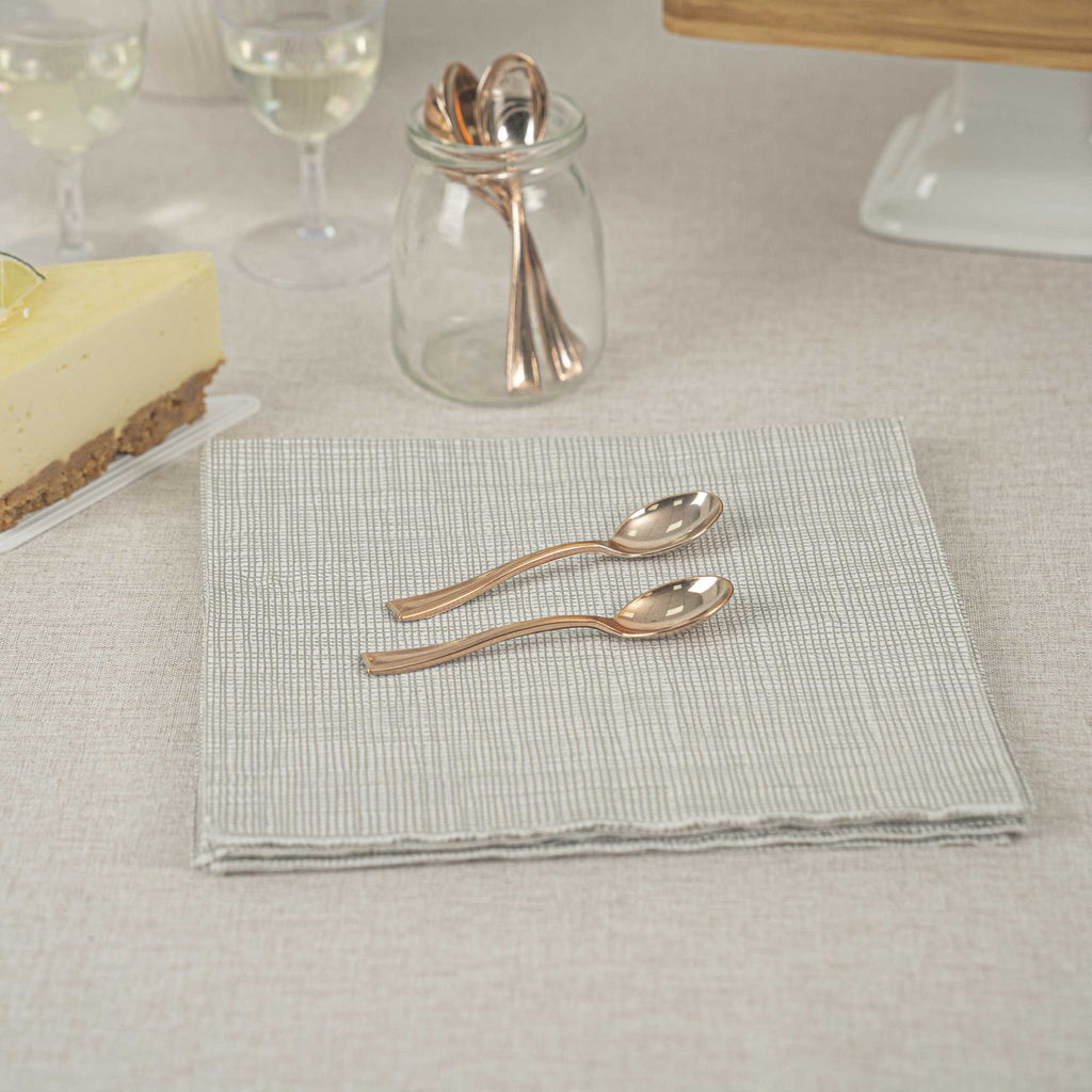Mini Serve Rose Gold Plastic Mini Spoon - 4" - 500 count box