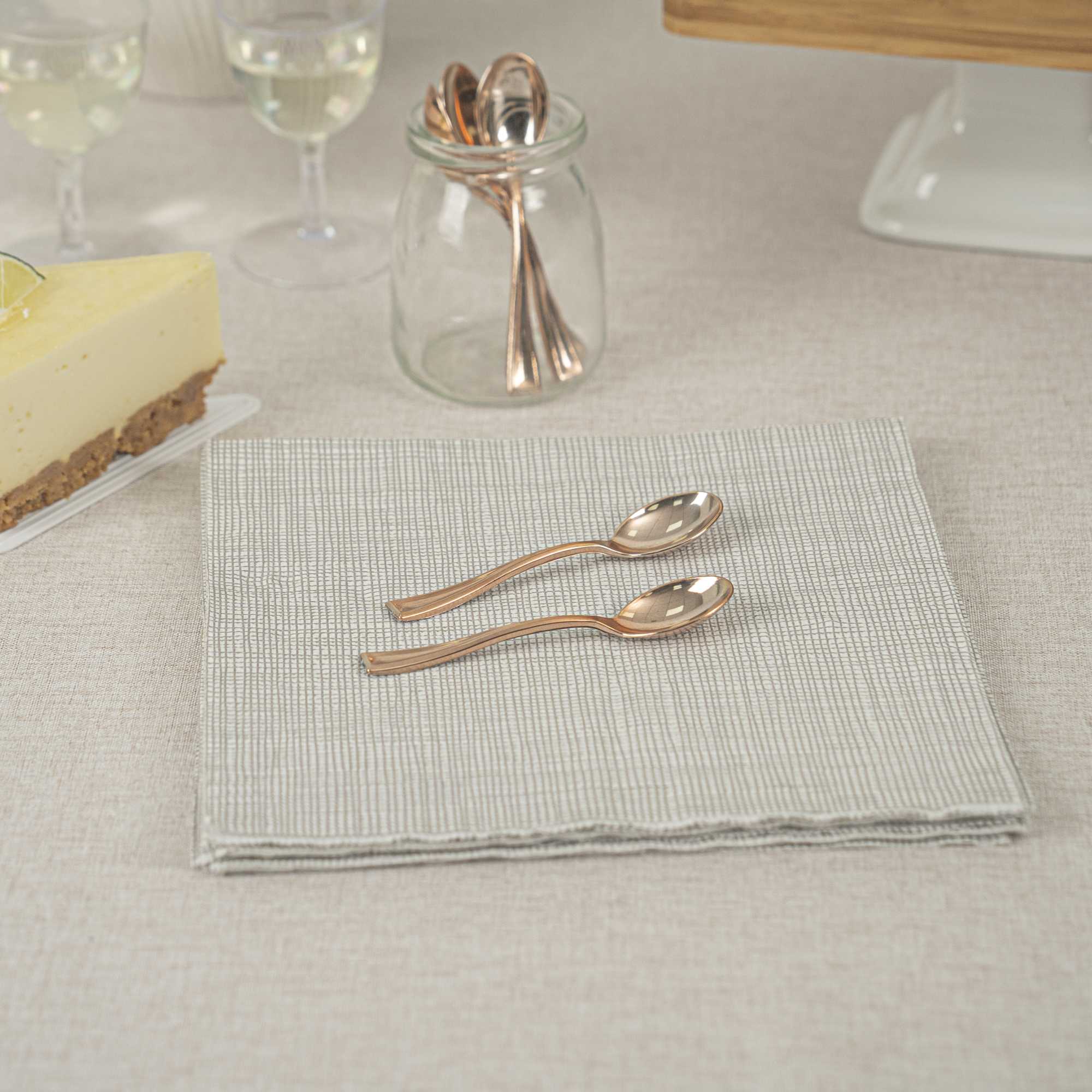 Mini Serve Rose Gold Plastic Mini Spoon - 4" - 500 count box
