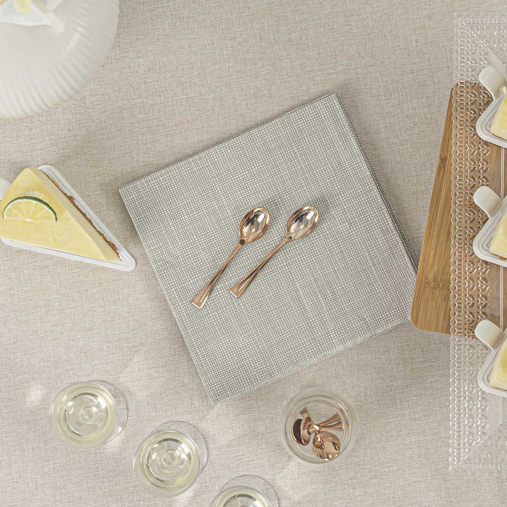 Mini Serve Rose Gold Plastic Mini Spoon - 4" - 500 count box