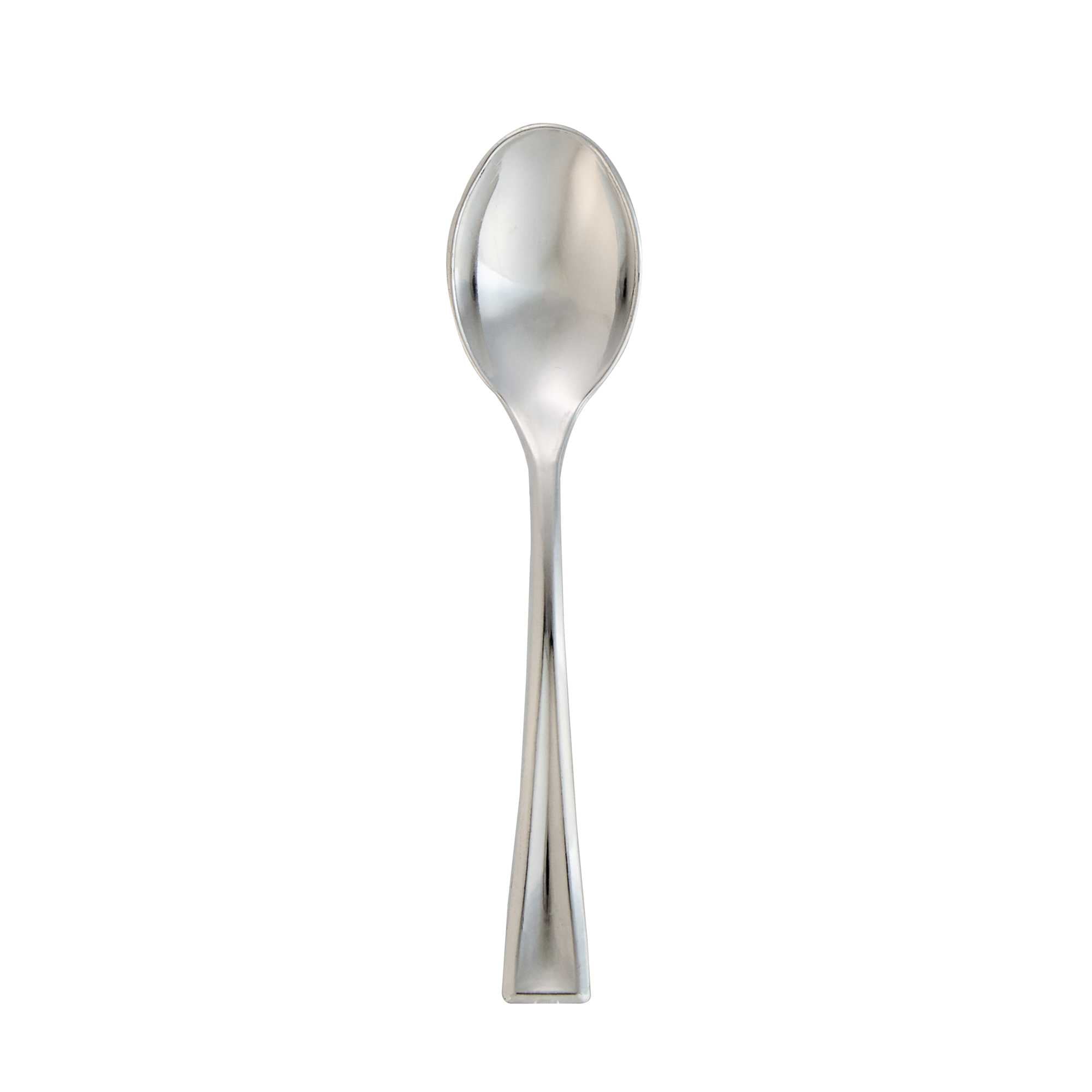 Mini Serve Silver Plastic Mini Spoon - 4" - 500 count box