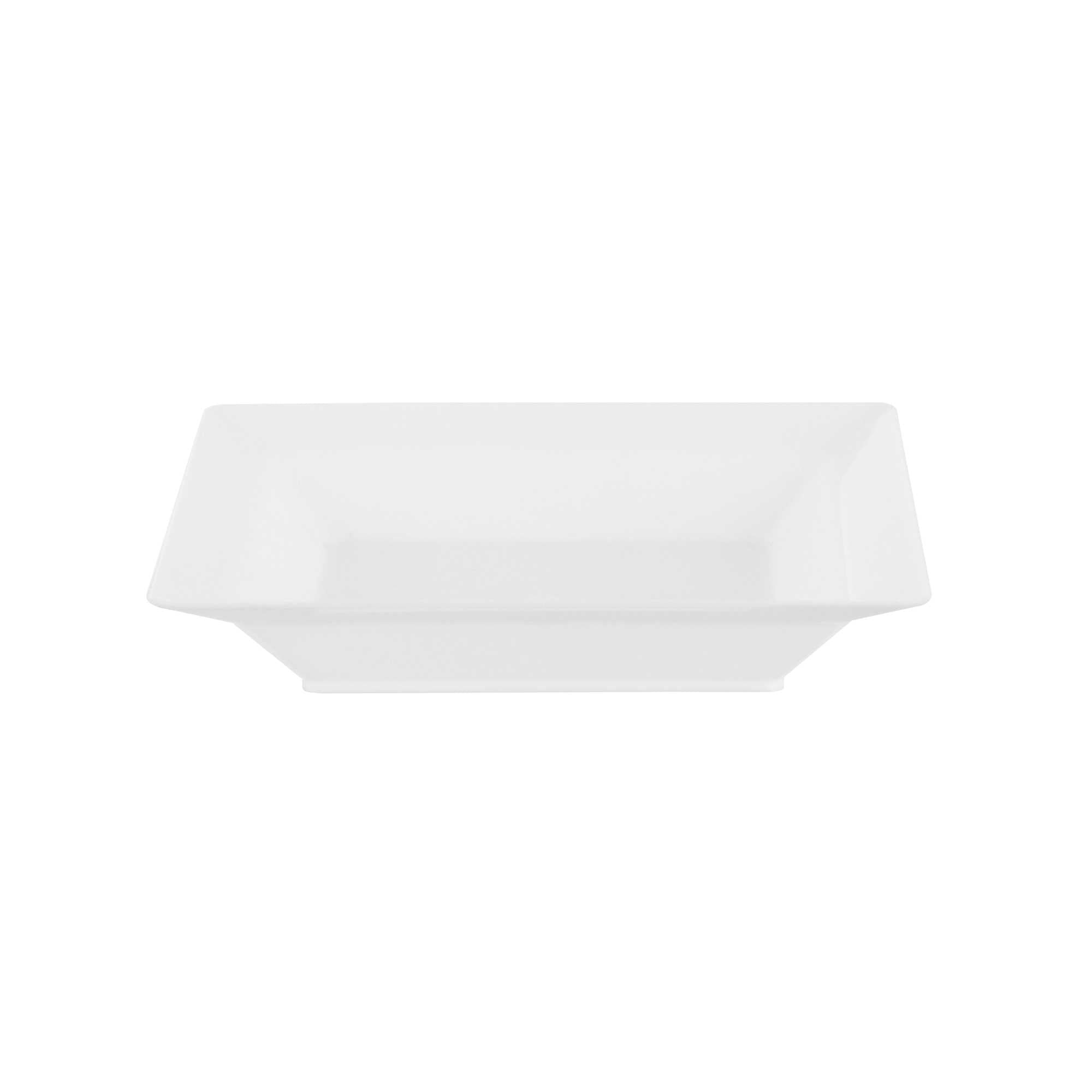 Mini Serve Square White Plastic Plate - 4 1/4" x 4 1/4" x 1/2" - 100 count box
