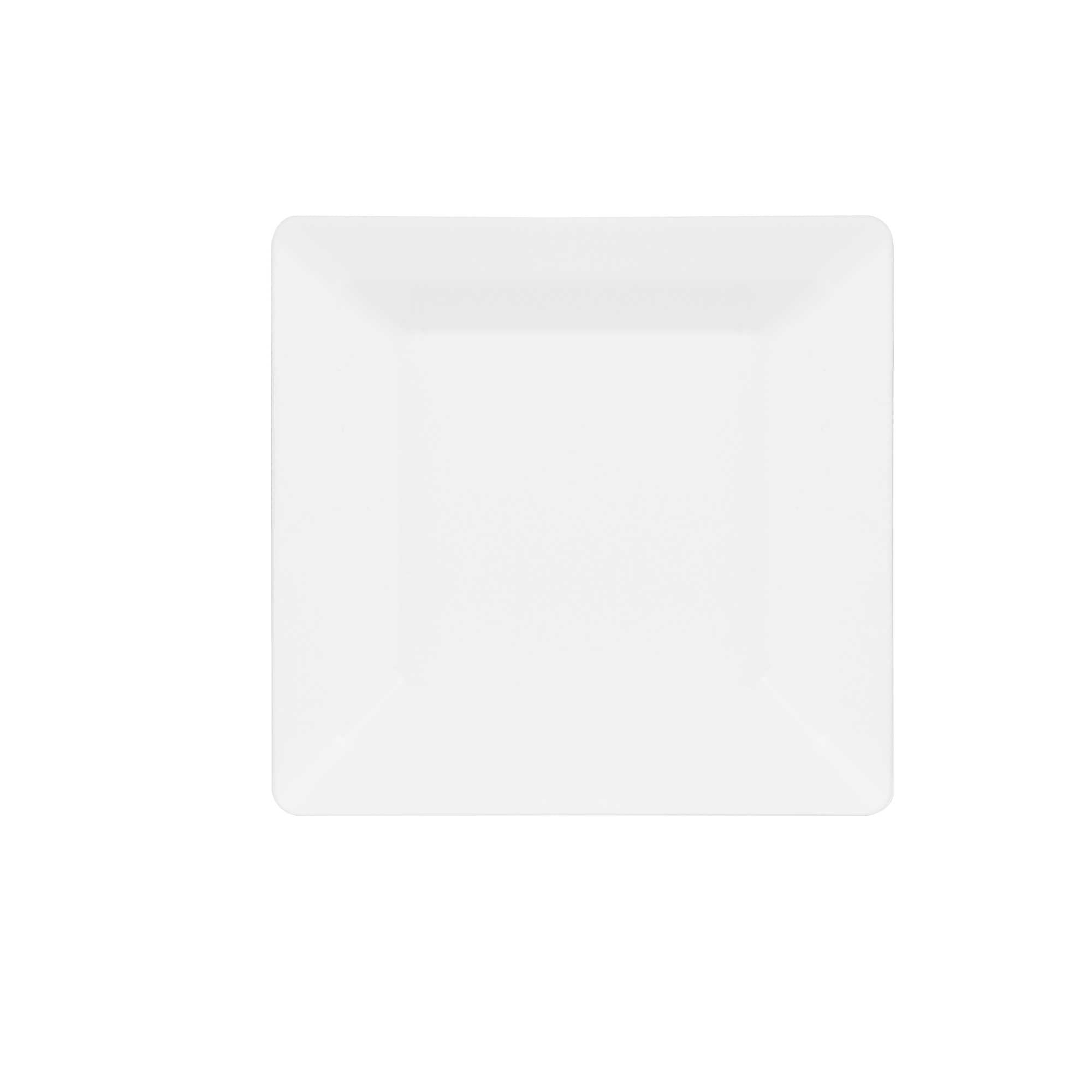 Mini Serve Square White Plastic Plate - 4 1/4" x 4 1/4" x 1/2" - 100 count box