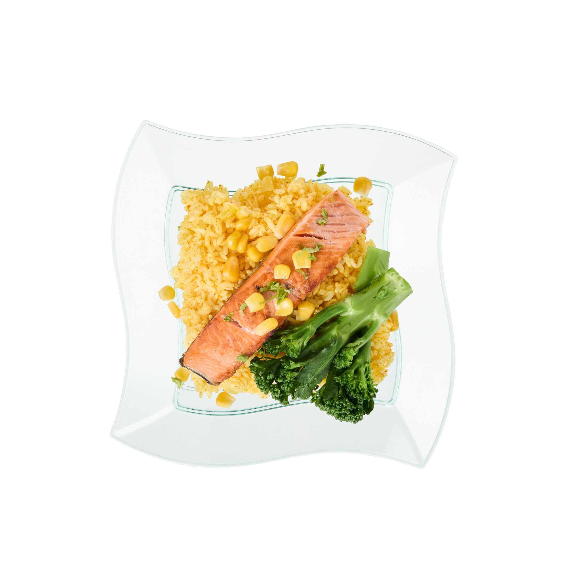 Maxi Serve Square Seagreen Plastic Medium Aqua Plate - 7" x 7" x 1/2" - 100 count box
