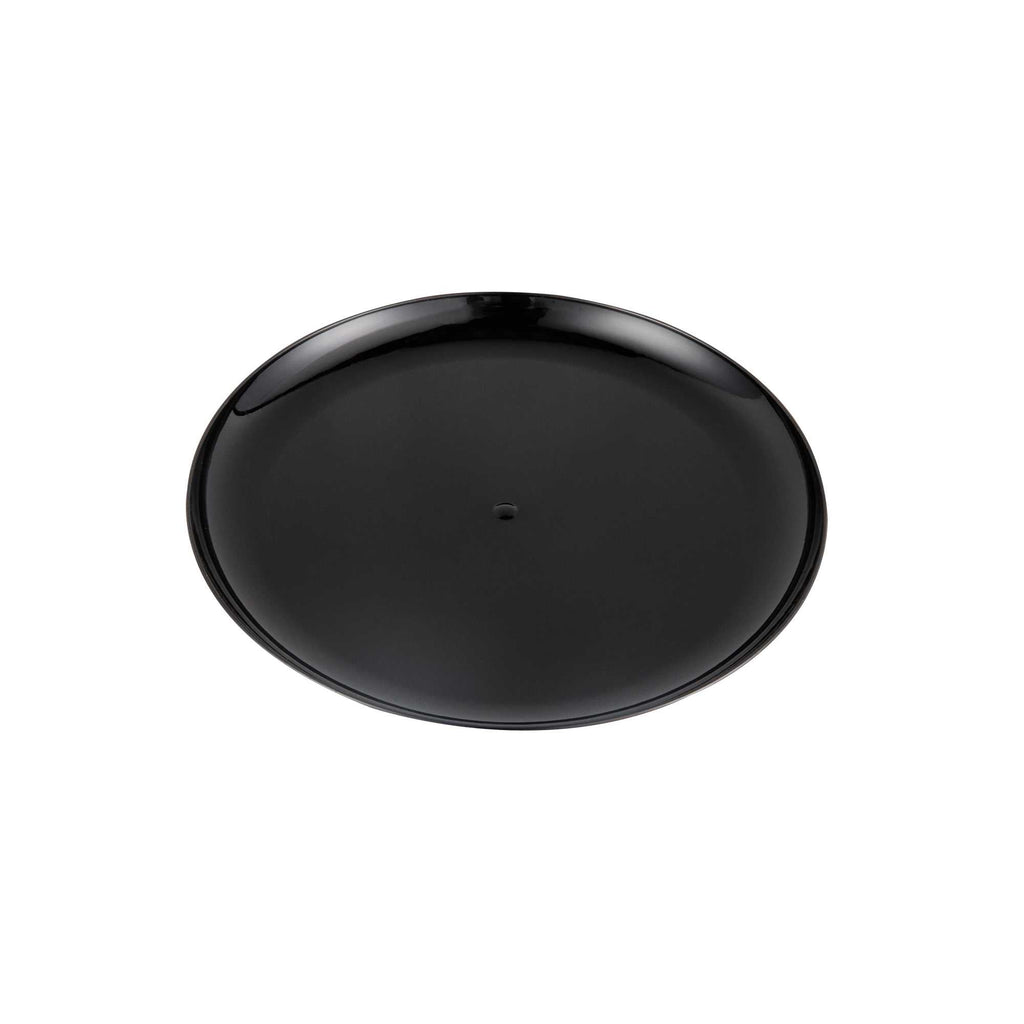 Maxi Serve Round Black Plastic Elegant Plate - 9" x 9" x 1/2" - 100 count box