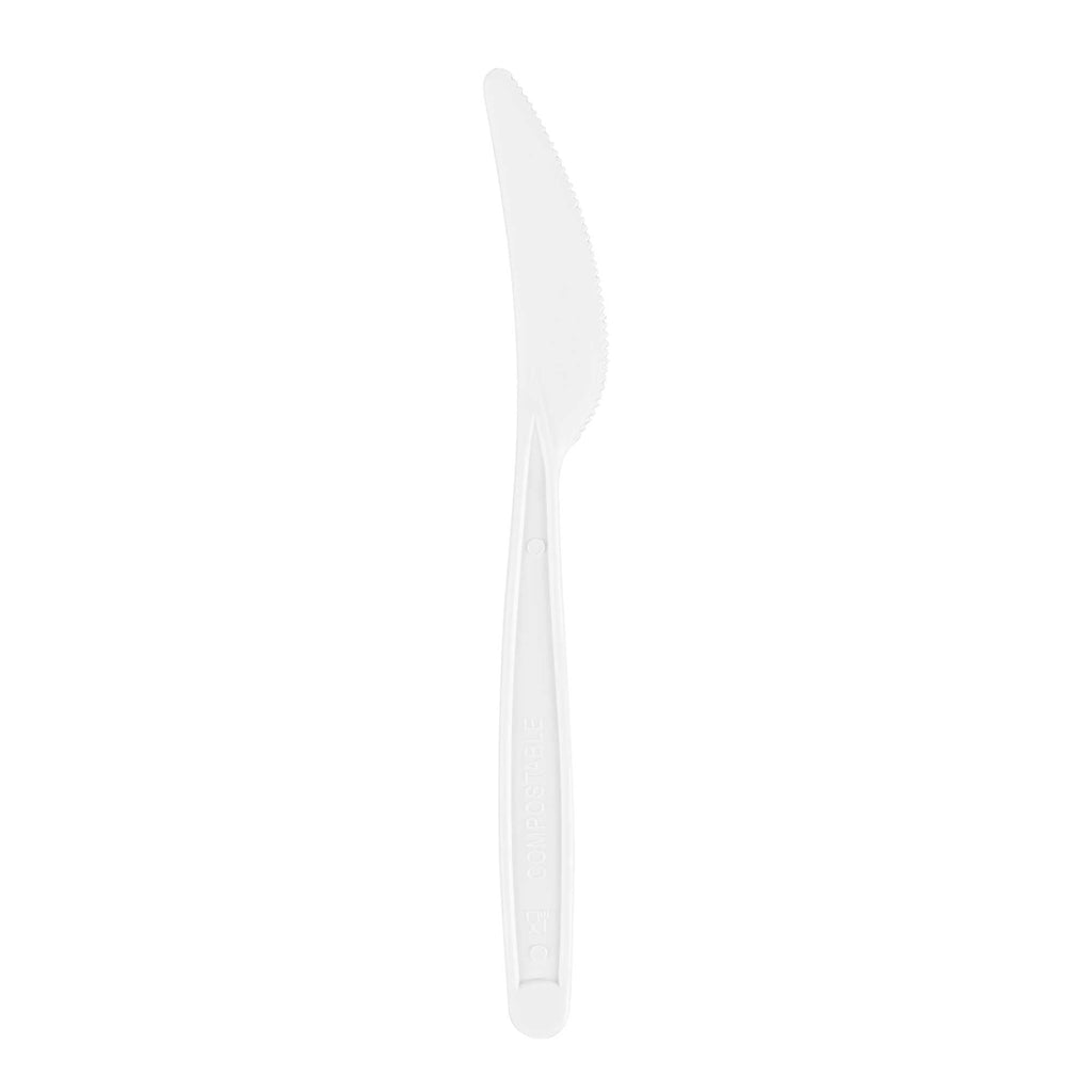 Basic Nature White PLA Plastic Knife - Compostable - 7" - 250 count box