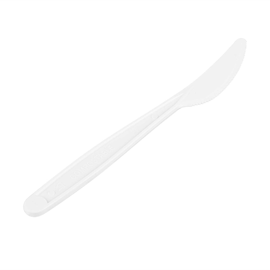 Basic Nature White PLA Plastic Knife - Compostable - 7" - 250 count box