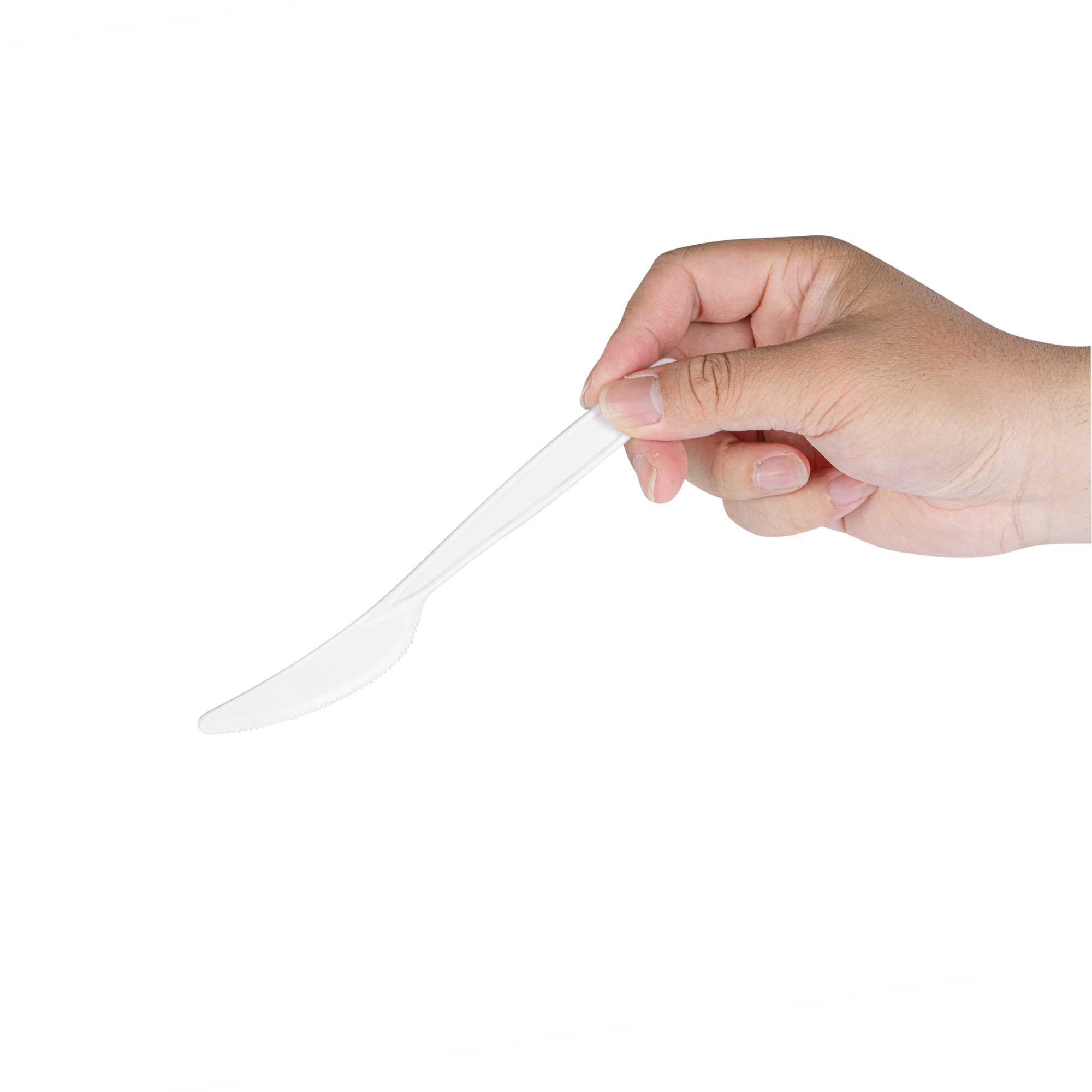 Basic Nature White PLA Plastic Knife - Compostable - 7" - 250 count box