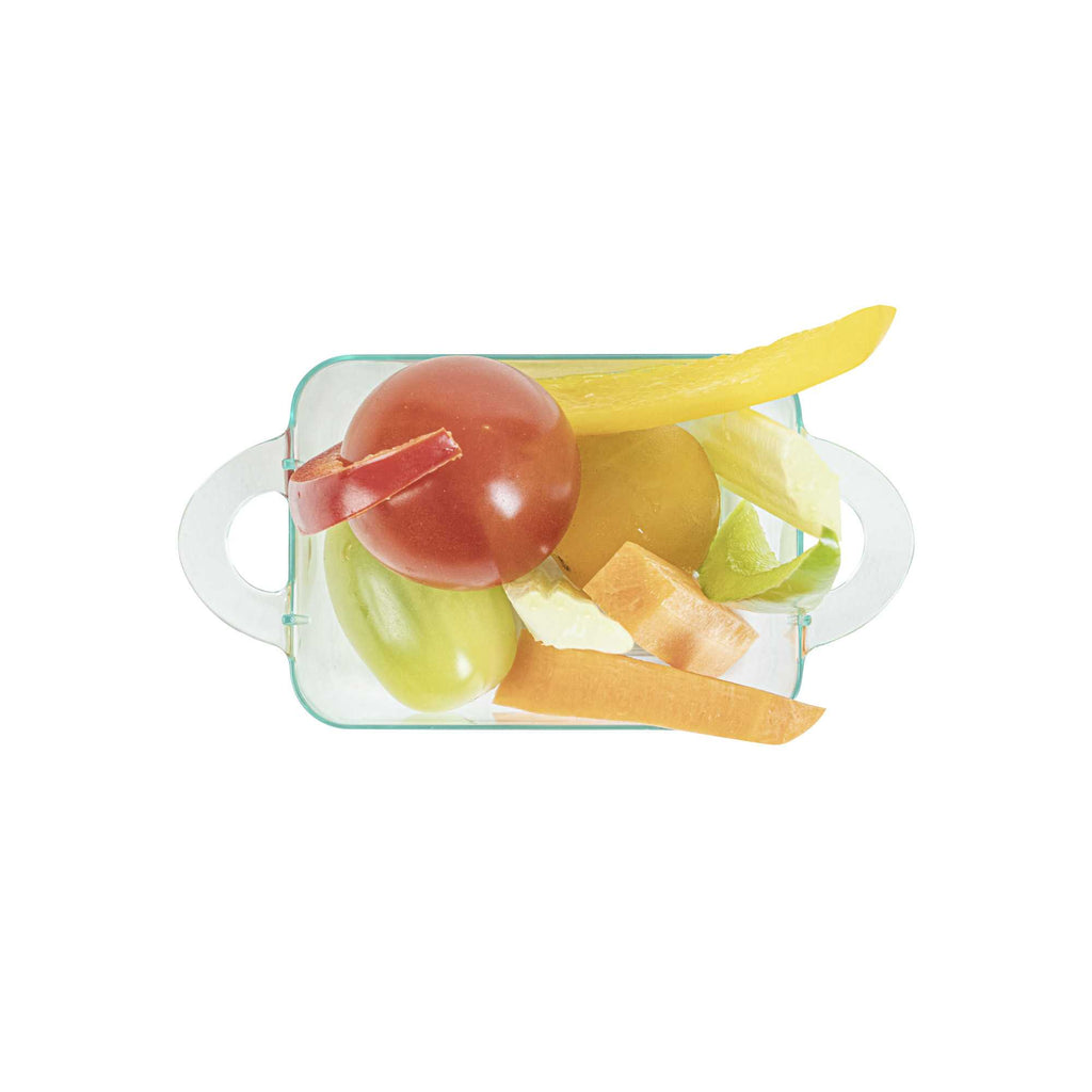 Mini Serve 3 oz Rectangle Seagreen Plastic Cocotte - 3 3/4" x 2" x 1 1/2" - 100 count box