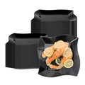 Maxi Serve Square Black Plastic Large Aqua Plate - 9" x 9" x 1/2" - 100 count box