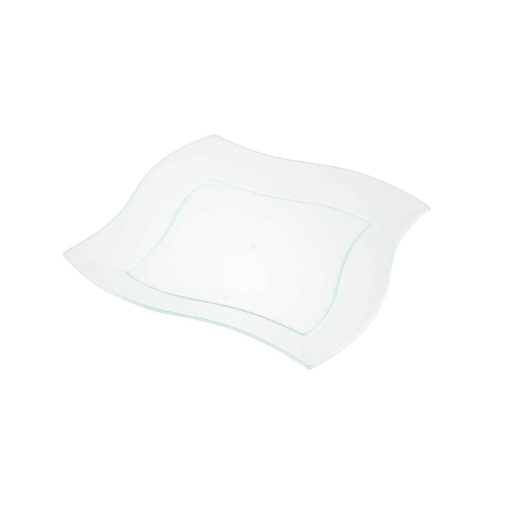 Square Seagreen Plastic Large Aqua Plate - 9" x 9" x 1/2" - 100 count box