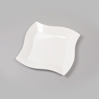 Maxi Serve Square White Plastic Large Aqua Plate - 9" x 9" x 1/2" - 100 count box