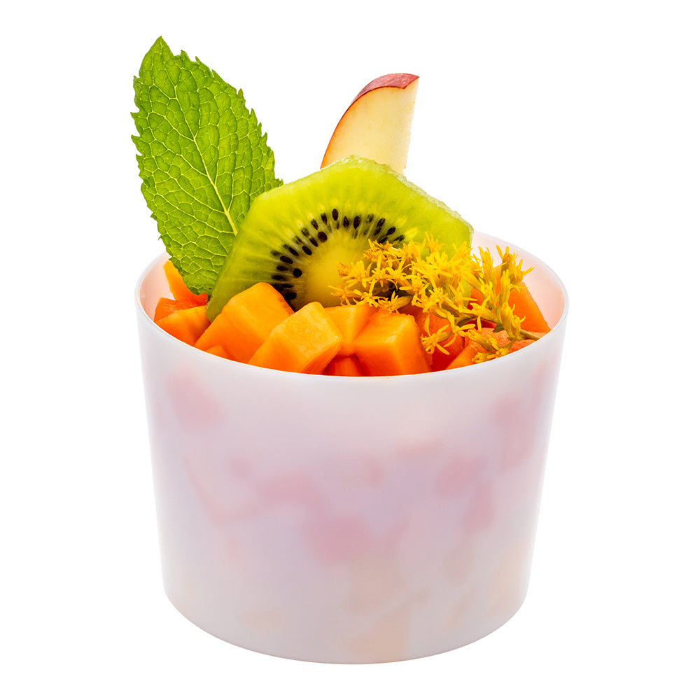 Mini Serve 6 oz Round White Plastic Cylindro Cup - 2 1/4" x 2 1/4" x 3" - 10 count box