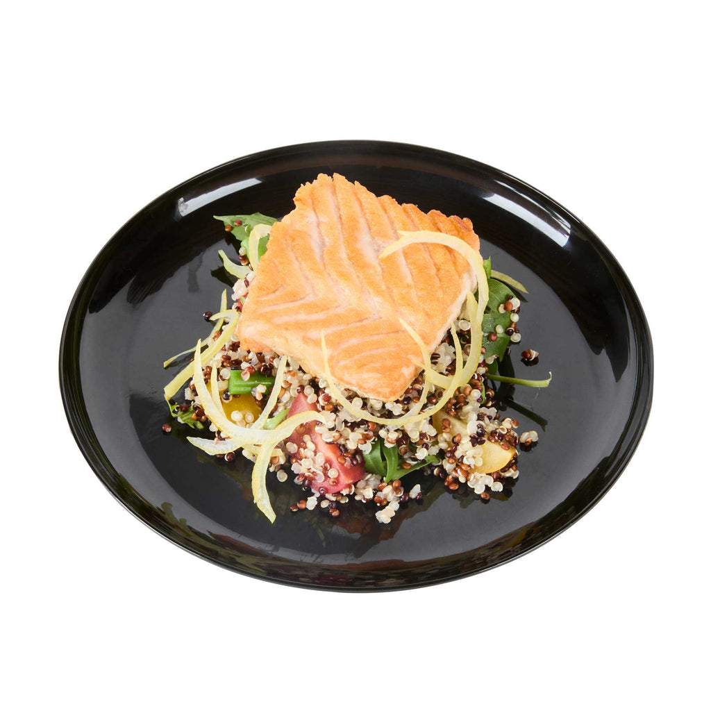Maxi Serve Round Black Plastic Medium Elegant Plate - 7" x 7" - 100 count box
