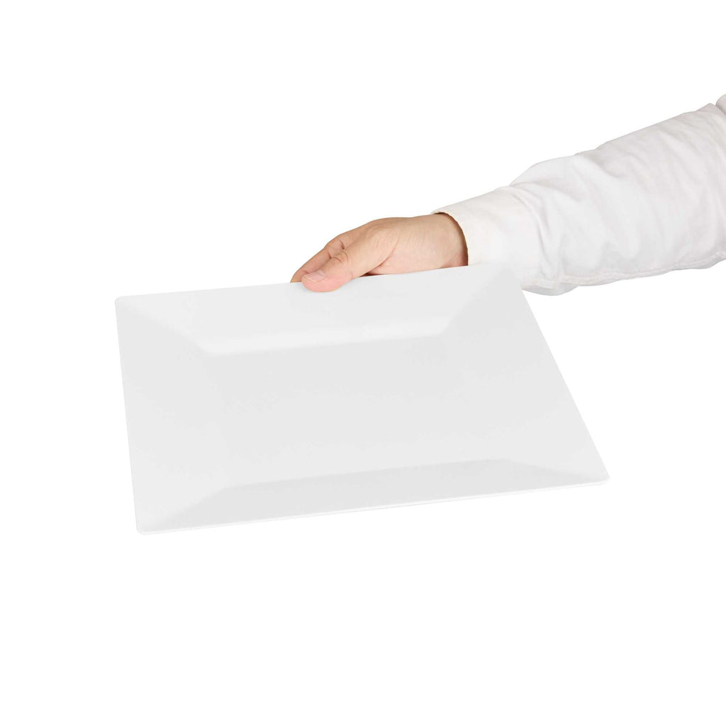 Maxi Serve Square White Plastic Dinner Plate - 10 3/4" x 10 3/4" x 1/2" - 100 count box