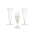 Bev Tek 2 oz Round Clear Plastic Mini Champagne Glass - 2" x 2" x 5" - 100 count box