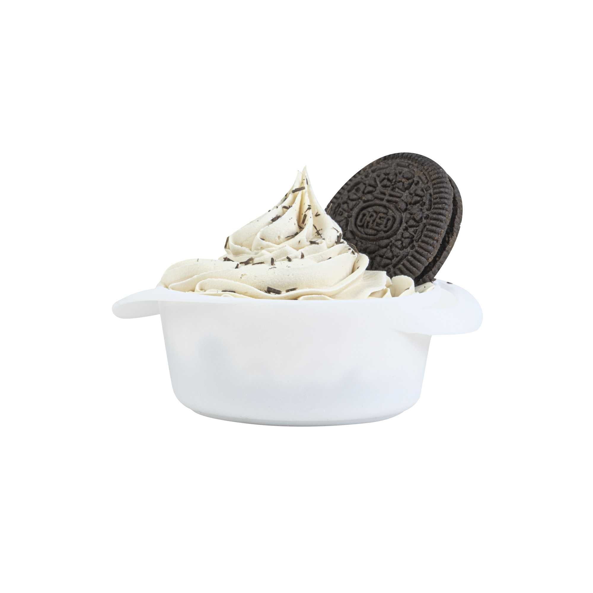 Mini Serve 3 oz Round White Plastic Mini Infinity Pot - 3 3/4" x 2 1/2" x 1 1/4" - 100 count box