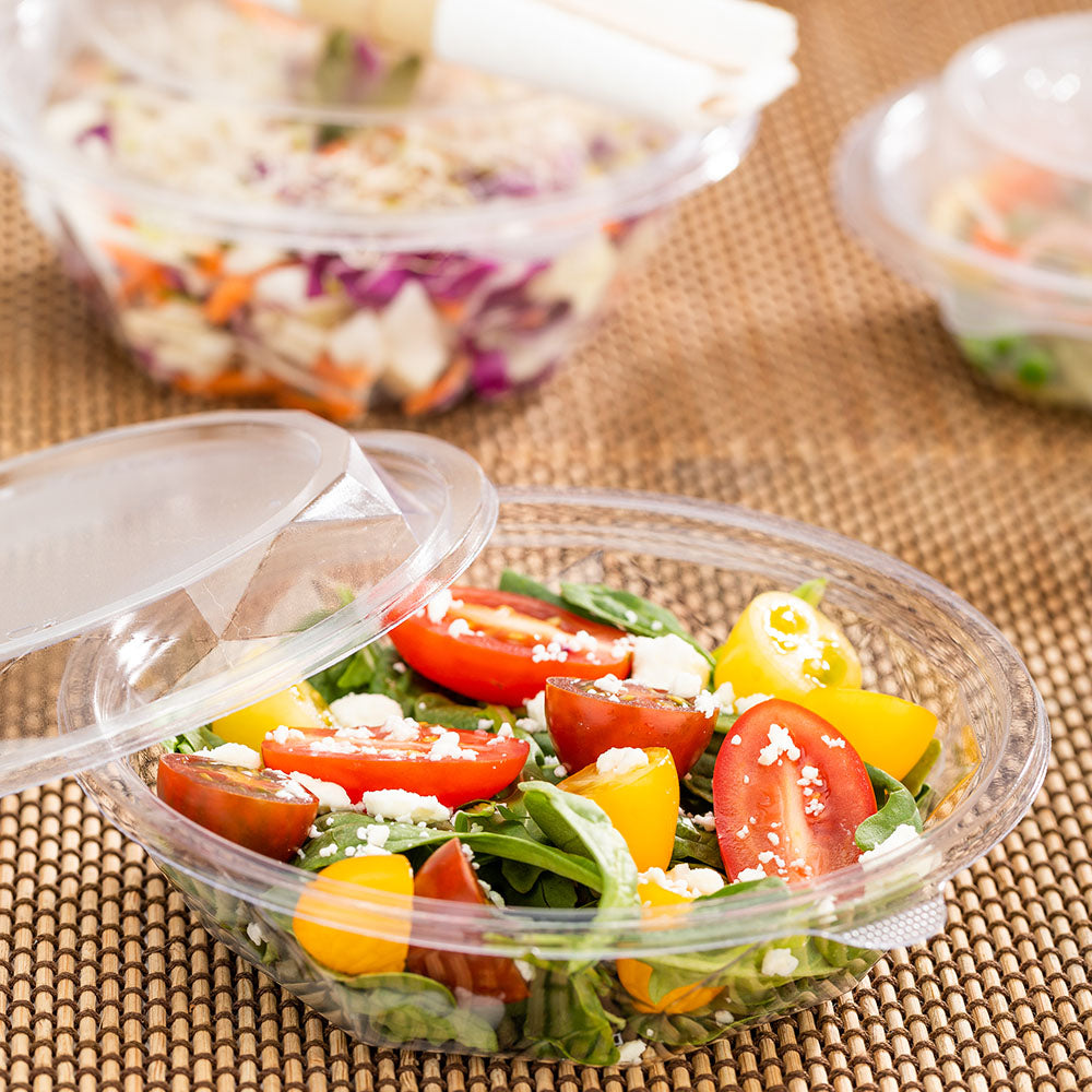 Basic Nature 12 oz Round Clear PLA Plastic To Go Bowl - Compostable - 6" x 6" x 1 1/2" - 500 count box