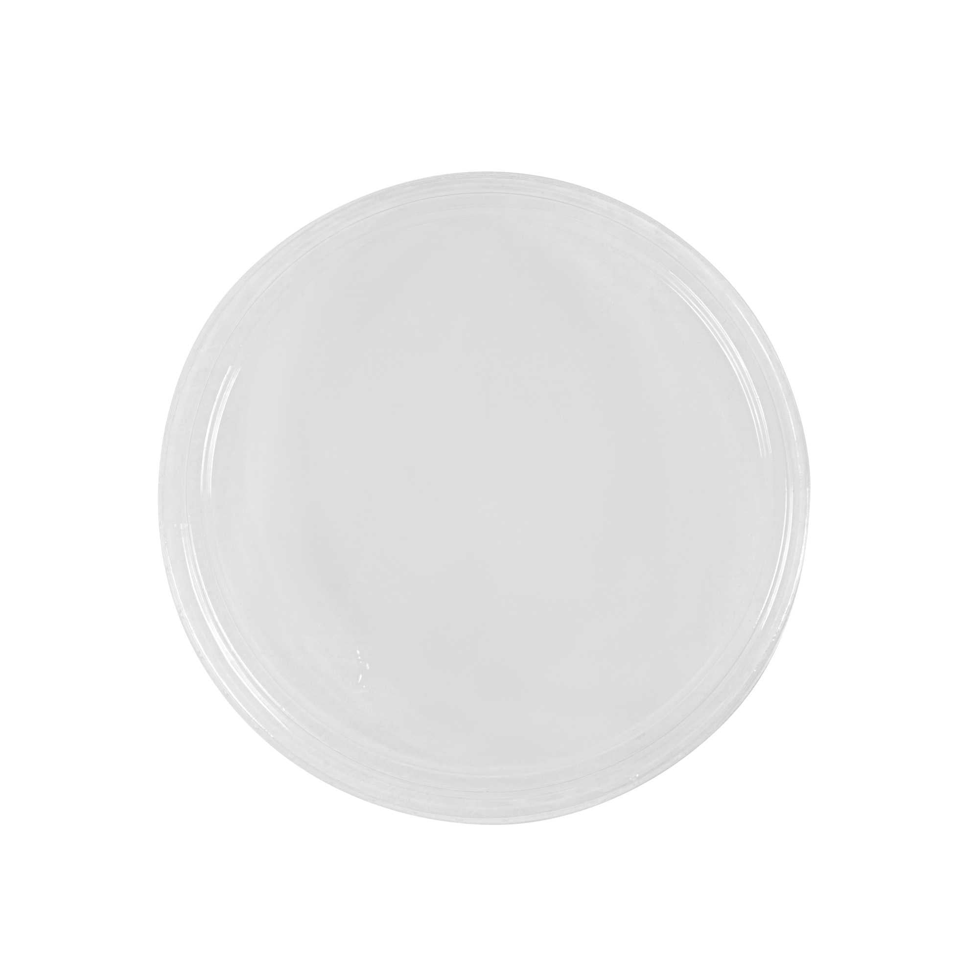 Basic Nature Round Clear PLA Plastic Flat Lid - Fits To Go Deli Container, Compostable - 500 count box