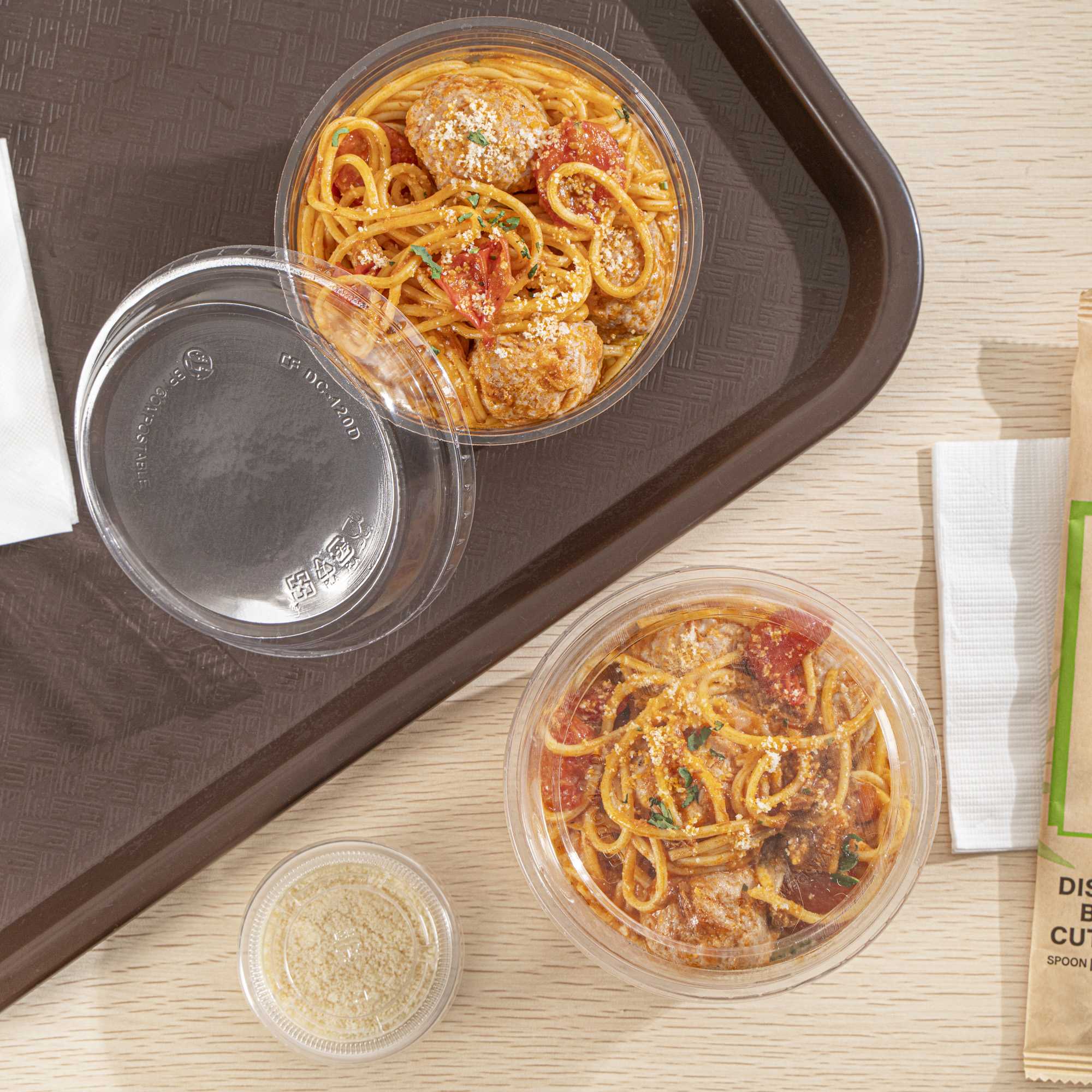 Basic Nature Round Clear PLA Plastic Dome Lid - Fits To Go Deli Container, Compostable - 500 count box