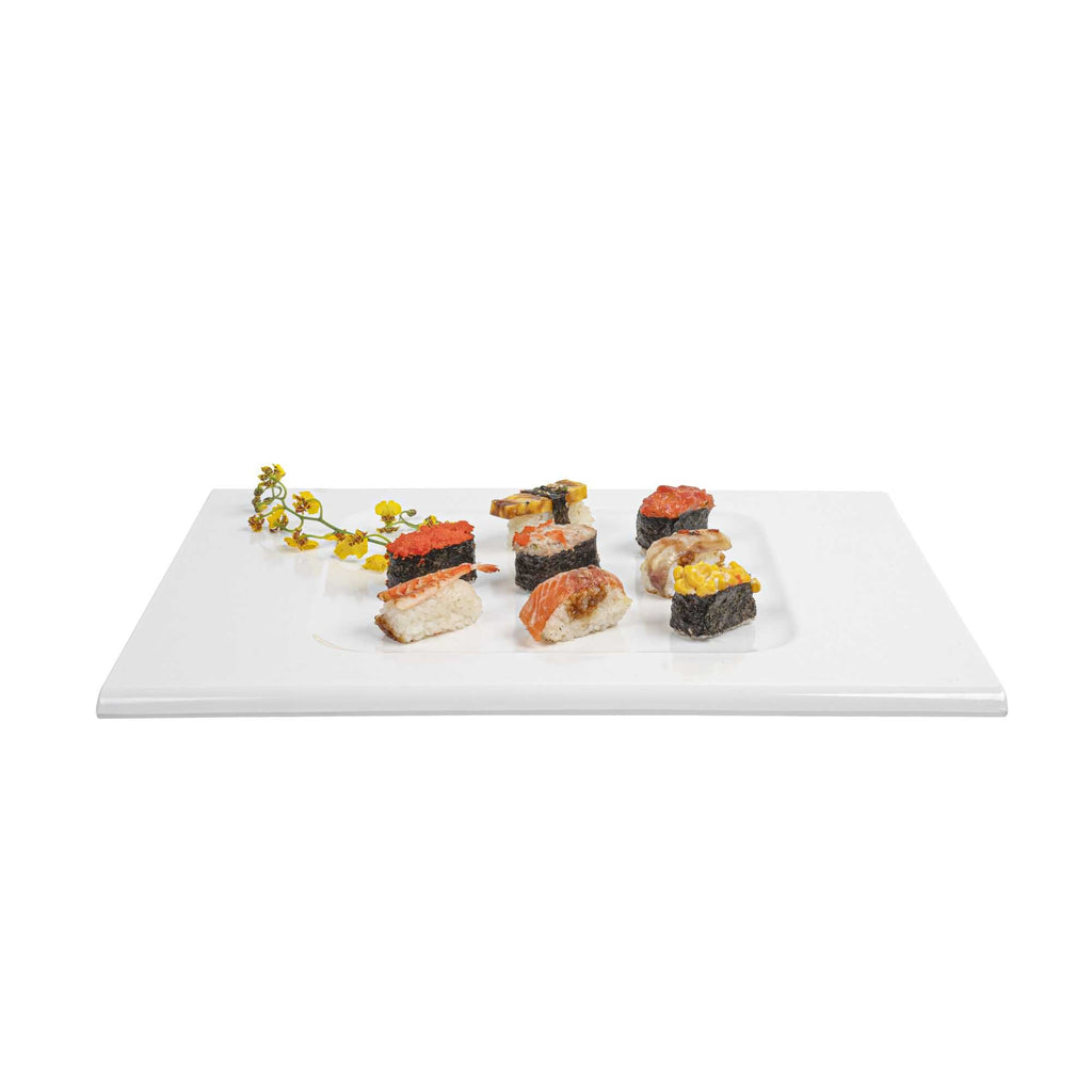 Voga Rectangle White Melamine Tray - 16 1/2" x 13 1/2" x 1/2" - 2 count box