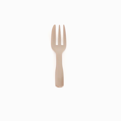 Coppetta Fashion Gray Plastic Cake Fork with Knife Edge - 4" x 3/4" - 100 count box