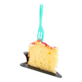 Coppetta Teal Plastic Cake Fork with Knife Edge - 4" x 3/4" - 100 count box