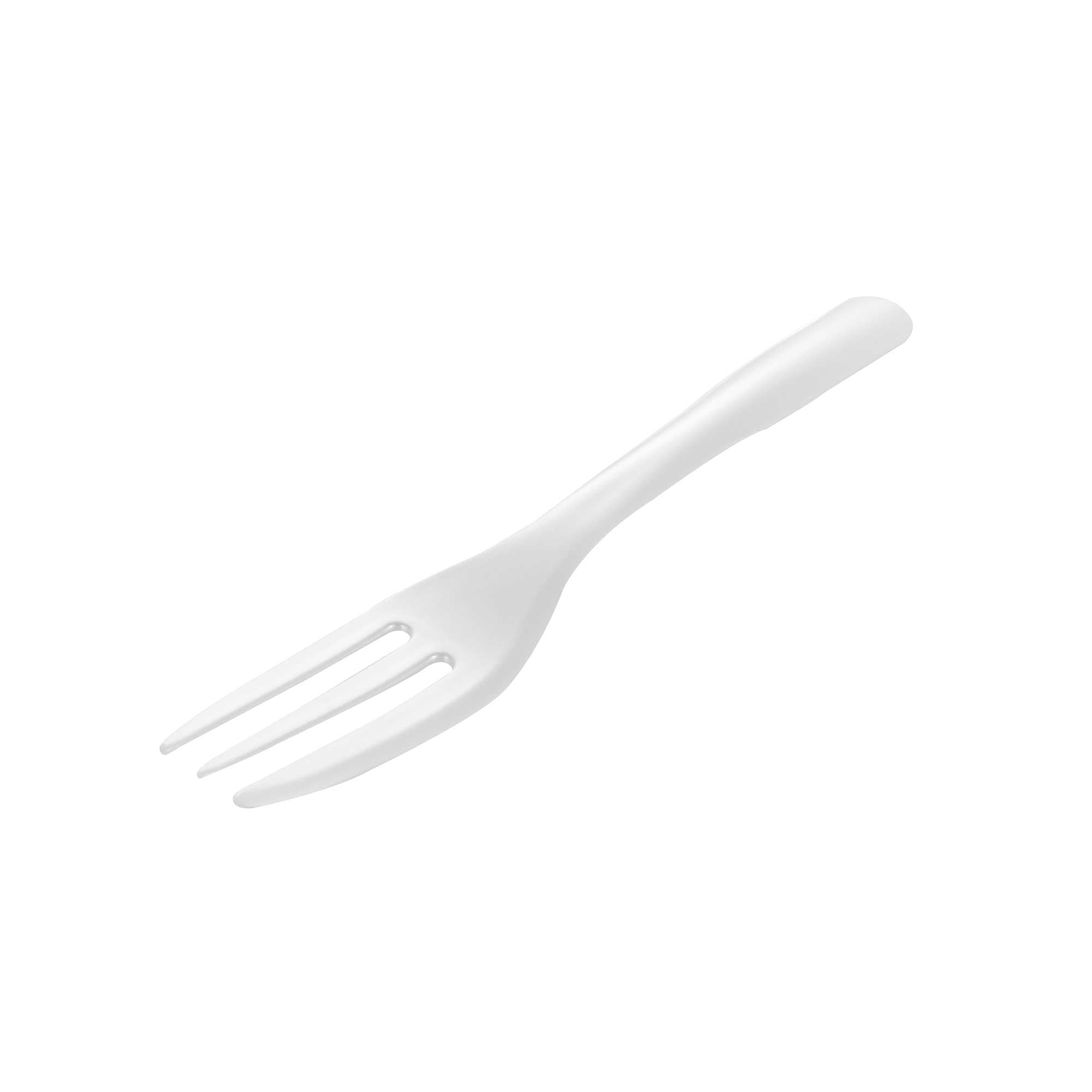 Coppetta Pearl White Plastic Cake Fork with Knife Edge - 4" x 3/4" - 100 count box