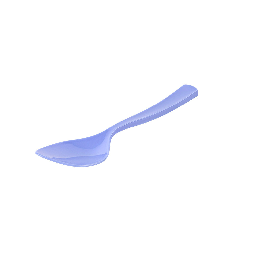Coppetta Periwinkle Plastic Petal Spoon - 4 1/2" x 1" - 500 count box