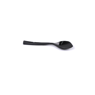 Coppetta Black Plastic Petal Spoon - 4 1/2" x 1" - 100 count box