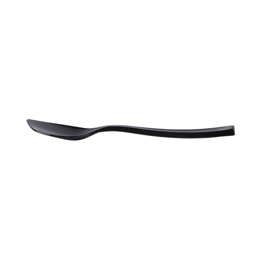 Coppetta Black Plastic Petal Spoon - 4 1/2" x 1" - 100 count box