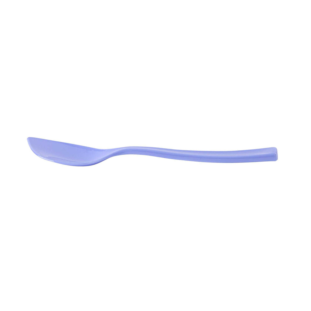 Coppetta Periwinkle Plastic Petal Spoon - 4 1/2" x 1" - 100 count box