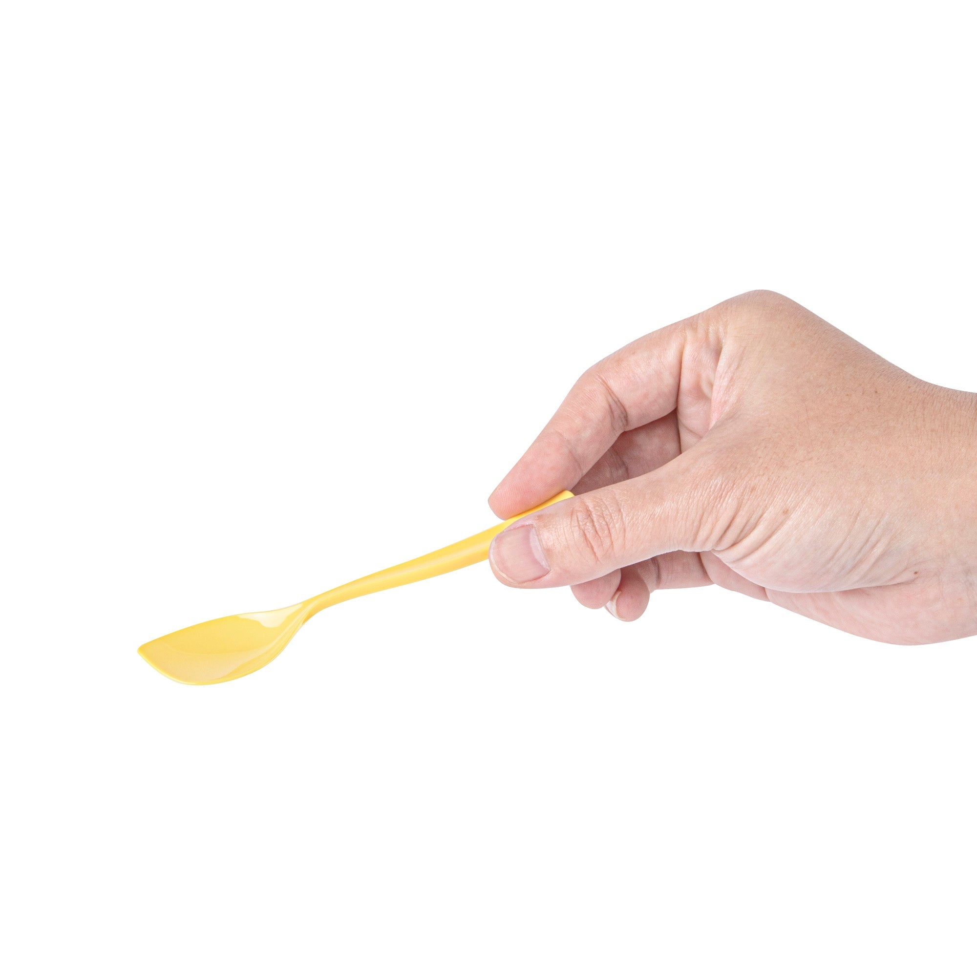 Coppetta Baby Yellow Plastic Petal Spoon - 4 1/2" x 1" - 100 count box