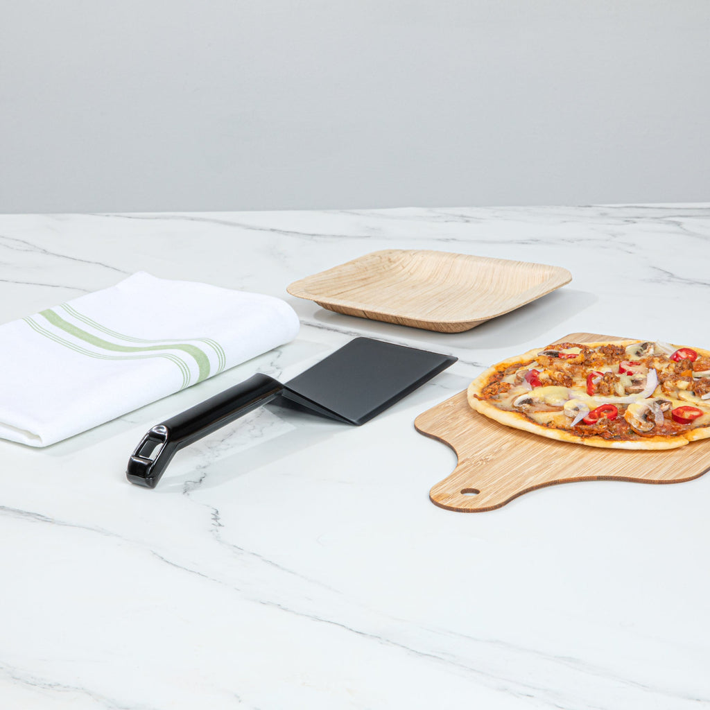 Cater Tek Black Plastic Serving Spatula - Recyclable - 10" - 100 count box