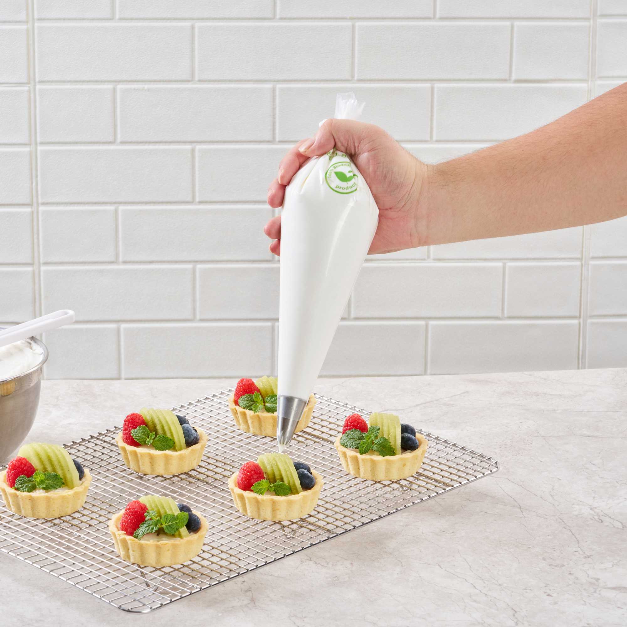 Pastry Tek Clear Plastic Pastry Piping Bag - Biodegradable - 18" x 8 3/4" - 100 count box